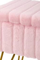Living and Home Modern Upholstered Storage Ottoman Vanity Stool in Pink - thumbnail 6