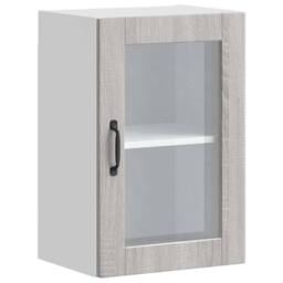Berkfield Home Kitchen Wall Cabinet with Glass Door¬†Porto Grey Sonoma