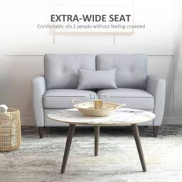 Wyld Haus Kero Lora Light Grey 2 Seater Loveseat Linen Fabric Spring Cushions - thumbnail 4