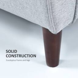 Wyld Haus Kero Lora Light Grey 2 Seater Loveseat Linen Fabric Spring Cushions - thumbnail 6