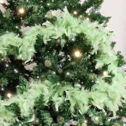 Melody Maison Large Pale Mint Green Feather Boa Christmas Garland - 182cm (1.82m / 71.6') in Light Green - thumbnail 6