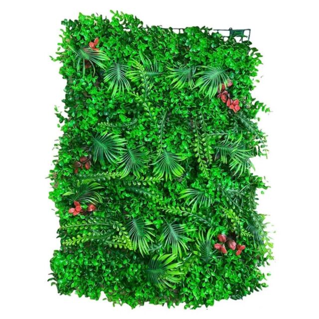 SPETLEK 60x40cm Artificial Plant Wall Mat Fence Greenery Panel Decor in Green - Size: 60x40 cm - image 1