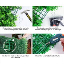 SPETLEK 60x40cm Artificial Plant Wall Mat Fence Greenery Panel Decor in Green - Size: 60x40 cm - thumbnail 4