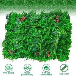 SPETLEK 60x40cm Artificial Plant Wall Mat Fence Greenery Panel Decor in Green - Size: 60x40 cm - thumbnail 3