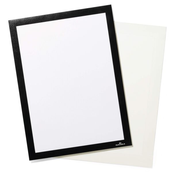 Durable Duraframe Grip Fabric Adhesive Magnetic Signage Frame - A4 - Black - Size: 1 Pack - image 1