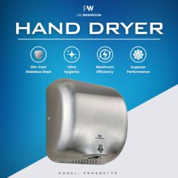 MYLEK Pro Washroom Bathroom Hand Dryer 1300w Stainless in Silver - thumbnail 2