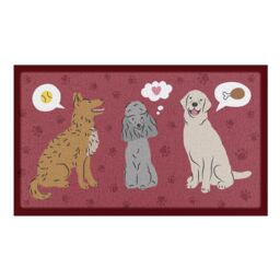 Artsy Mats Dog Thoughts Doormat (70 x 40cm) in White - Size: 40 cm x 70 cm - thumbnail 2