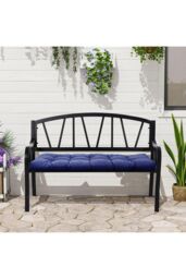 Garden Sanctuary 130cm W x 50cm D Navy Blue Outdoor Waterproof Sunproof Bench Cushion - Size: 130 cm W x 50 cm D - thumbnail 1