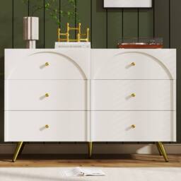Fascinate Cream White 6-Drawer Chest of Drawers with Arched Fronts - thumbnail 7