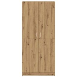 Berkfield Home Wardrobe Artisan Oak 80x52x180 cm Engineered Wood in Brown - Size: 80 x 52 x 180 cm - thumbnail 4