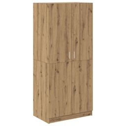 Berkfield Home Wardrobe Artisan Oak 80x52x180 cm Engineered Wood in Brown - Size: 80 x 52 x 180 cm - thumbnail 2