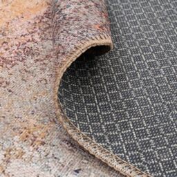 Kukoon Washable Runner Rug Beige Metallic Long Hallway Carpet Mat 60cm x 240cm in Light Pink - Size: 60 cm x 240 cm - thumbnail 6