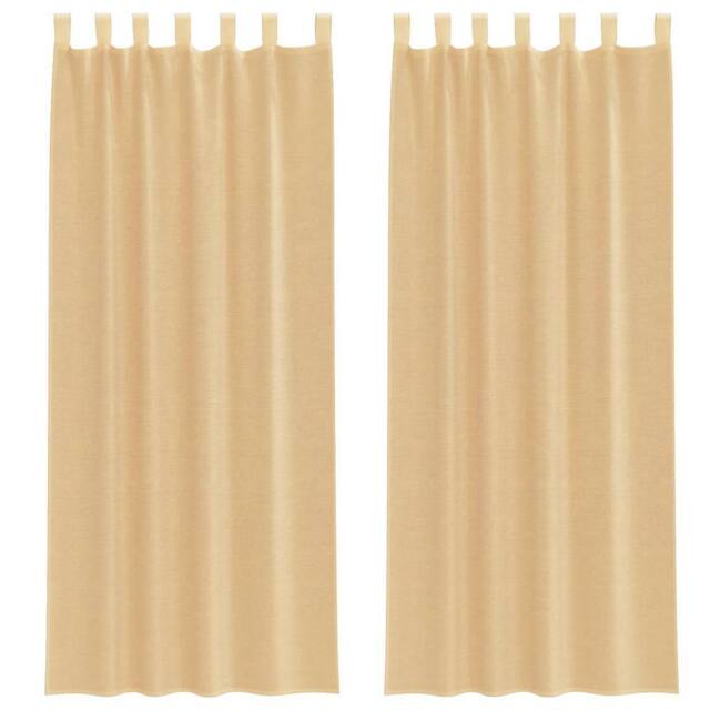 Berkfield Home Voile Curtains with Loops 2 pcs Sand 140x260 cm in Light Sand - image 1