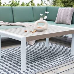 Wyld and Coco Taupe Aluminium Outdoor Coffee Table 120 x 170 cm in Beige - thumbnail 1