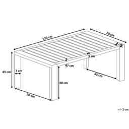 Wyld and Coco Taupe Aluminium Outdoor Coffee Table 120 x 170 cm in Beige - thumbnail 4