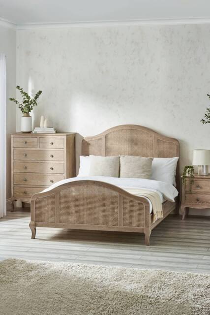 Julian Bowen Fleur Rattan Headboard Bed in Natural - Size: Double - image 1