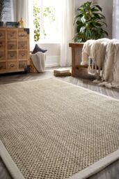 Origins Sisal Rug Light Beige with Sand Border 160x230 in Medium Beige - Size: 160 cm x 230 cm - thumbnail 1
