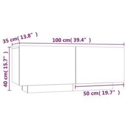 Berkfield Home Bedside Cabinet Smoked Oak 100x35x40 cm Engineered Wood in Brown - Size: 100 x 35 x 40 cm - thumbnail 5