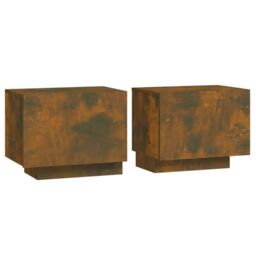 Berkfield Home Bedside Cabinet Smoked Oak 100x35x40 cm Engineered Wood in Brown - Size: 100 x 35 x 40 cm - thumbnail 2