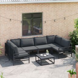 Berkfield Home Garden Sofa Set 6 pcs Anthracite Steel - thumbnail 3