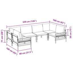 Berkfield Home Garden Sofa Set 6 pcs Anthracite Steel - thumbnail 9