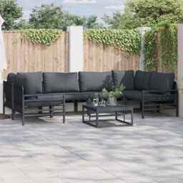 Berkfield Home Garden Sofa Set 6 pcs Anthracite Steel - thumbnail 1