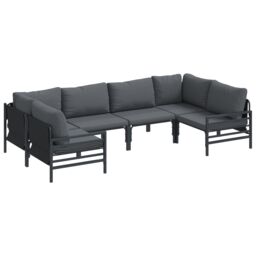 Berkfield Home Garden Sofa Set 6 pcs Anthracite Steel - thumbnail 2
