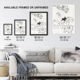 "Artery8 The Dogs Art Nouveau Drawing Pierre Bonnard Wall Art Poster Print in White - Size: W18"" x H24""" - thumbnail 3