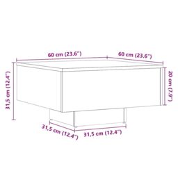 Berkfield Home Coffee Table Artisan Oak 60x60x31.5 cm Engineered Wood in Brown - thumbnail 9