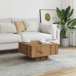 Berkfield Home Coffee Table Artisan Oak 60x60x31.5 cm Engineered Wood in Brown - thumbnail 3
