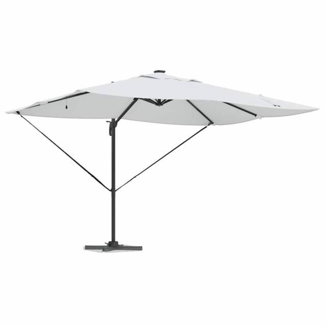 Berkfield Home Versatile Cantilever Roma Parasol with LEDs Sand 352x251x265 cm A in Beige - Size: 352 x 251 x 265 cm - image 1
