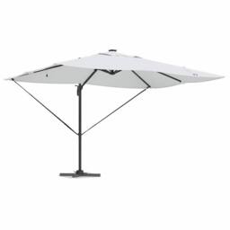 Berkfield Home Versatile Cantilever Roma Parasol with LEDs Sand 352x251x265 cm A in Beige - Size: 352 x 251 x 265 cm - thumbnail 1