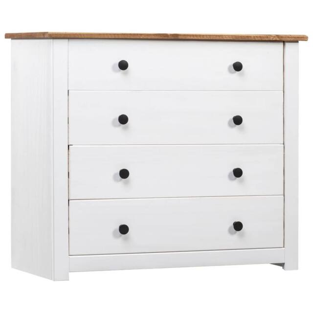 Berkfield Home Side Cabinet White 80x40x73 cm Pine Panama Range - Size: 80 x 40 x 73 cm - image 1