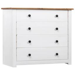 Berkfield Home Side Cabinet White 80x40x73 cm Pine Panama Range - Size: 80 x 40 x 73 cm