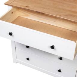 Berkfield Home Side Cabinet White 80x40x73 cm Pine Panama Range - Size: 80 x 40 x 73 cm - thumbnail 4
