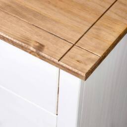 Berkfield Home Side Cabinet White 80x40x73 cm Pine Panama Range - Size: 80 x 40 x 73 cm - thumbnail 5