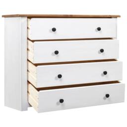 Berkfield Home Side Cabinet White 80x40x73 cm Pine Panama Range - Size: 80 x 40 x 73 cm - thumbnail 3