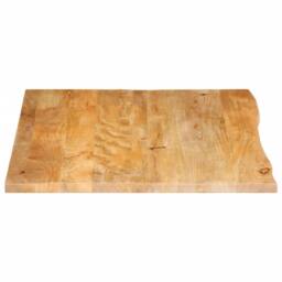 Berkfield Home Table Top Live Edge 100x80x3.8 cm Solid Wood Mango in Brown - thumbnail 4