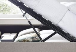 Rest Relax Barcelona Oatmeal Fabric Ottoman Bed in Natural - Size: Double - thumbnail 5
