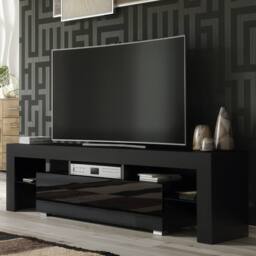 Mex Furniture LTD TV Unit Aria 160cm - Black with Gloss Doors