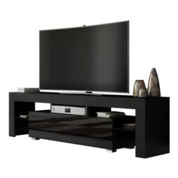 Mex Furniture LTD TV Unit Aria 160cm - Black with Gloss Doors - thumbnail 3