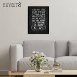 "Artery8 Inspirational Quote Marcus Aurelius Framed Canvas Wall Art Print in Grey - Size: W12"" x H16""" - thumbnail 3