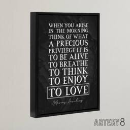 "Artery8 Inspirational Quote Marcus Aurelius Framed Canvas Wall Art Print in Grey - Size: W12"" x H16""" - thumbnail 2