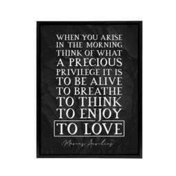"Artery8 Inspirational Quote Marcus Aurelius Framed Canvas Wall Art Print in Grey - Size: W12"" x H16""" - thumbnail 1