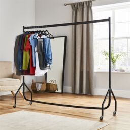 House of Home Heavy Duty Clothes Rail Home Garment Hanging Storage Stand Rack 6ft x 5ft in Black - thumbnail 3