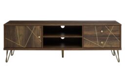 Orsina Sturdy Design Media Unit, Sturdy Construction Of Wooden Tv Stand With Storage, Versatile Living Room TV Unit in Brown - thumbnail 6