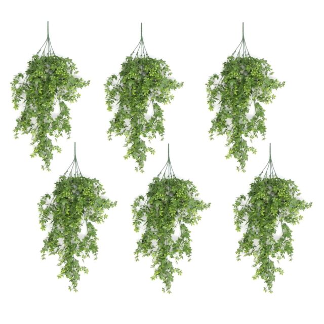 Leaf Artificial Hanging Trailing Plant UV Fire Resistant Foliage Plant 81cm Pack of 6 in Green - image 1