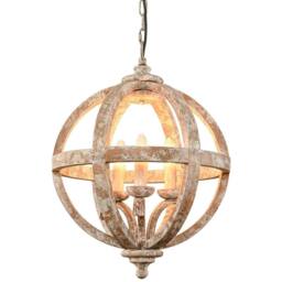Lemon Pavilion Furniture and Decor Solara Orb Pendant Ceiling Light - Wood - L42 x W42 x H52 cm - Brown in Light Brown - thumbnail 1