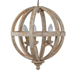 Lemon Pavilion Furniture and Decor Solara Orb Pendant Ceiling Light - Wood - L42 x W42 x H52 cm - Brown in Light Brown - thumbnail 2
