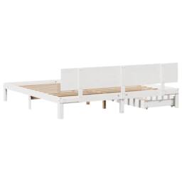 Berkfield Home Decorative Bed Frame with Drawers without Mattress White 200x200 cm - thumbnail 6